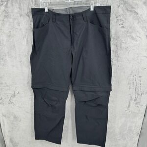 Eddie Bauer Convertible Tech Pant Mens 40x30 Black Zip Off Hiking Gorpcore